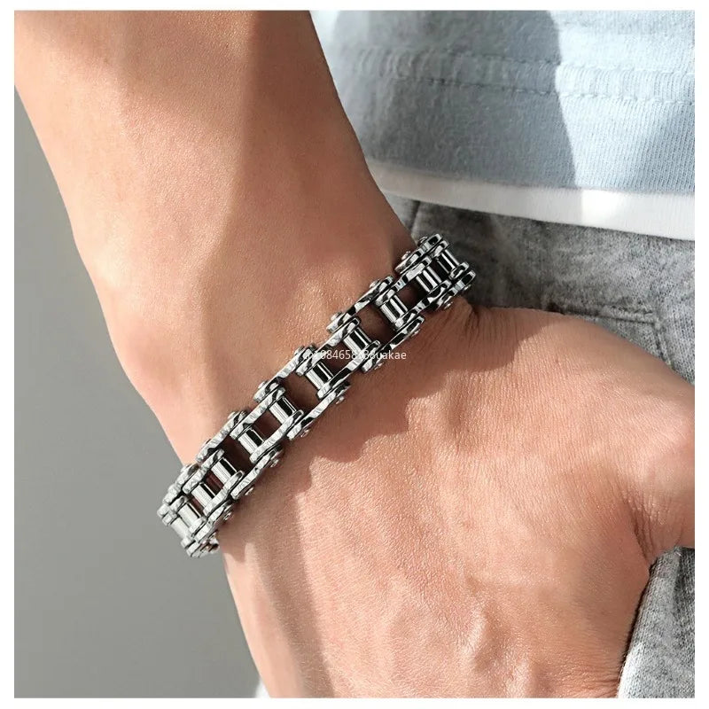 Stainless Steel Biker Chain Bracelet