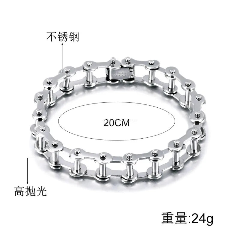 Stainless Steel Biker Chain Bracelet