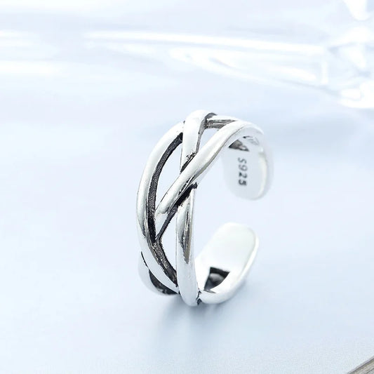 Silver Overlapping Ring