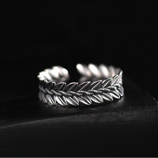 Silver Wheat Cuff Ring